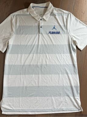 Men's L Nike Air Jordan Florida Gators Dri-Fit Polo Golf Shirt Jumpman 36767X